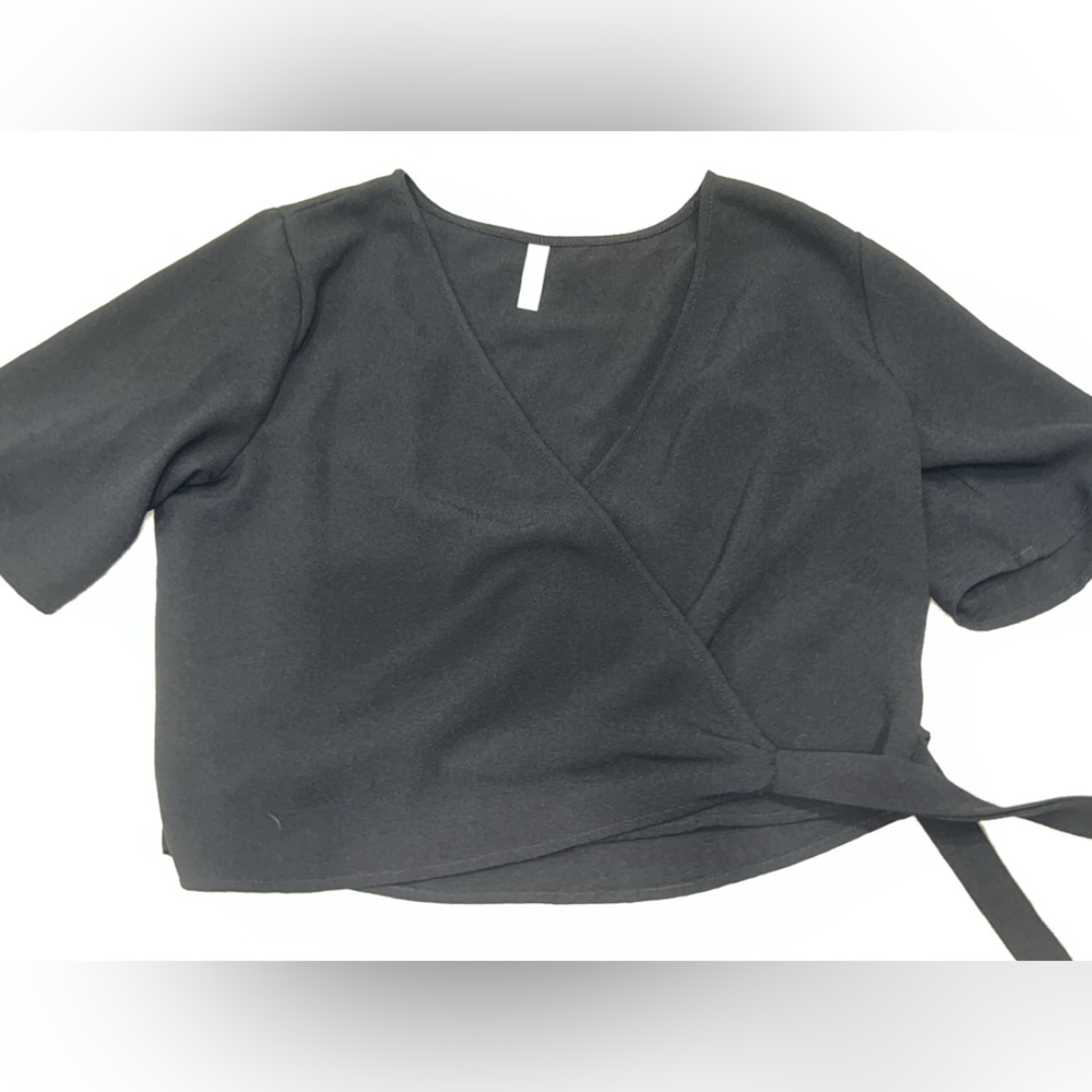 Xhilaration Black Wrap Blouse